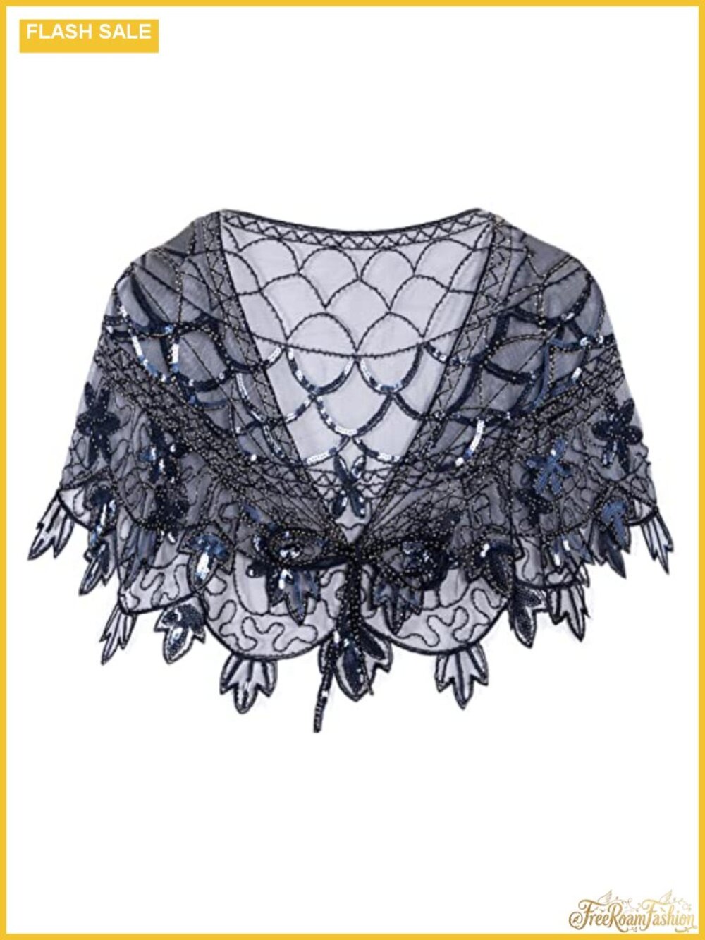 1920s Sequin Shawl Wrap Evening Dress Gatsby Party Accessory